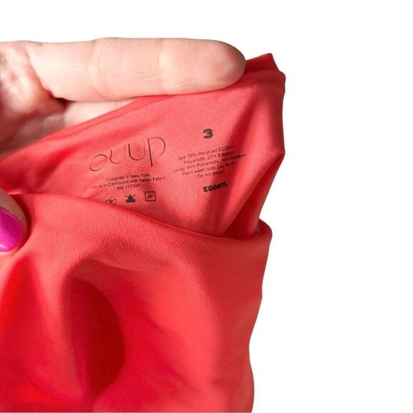 CUUP The Brief Bikini Bottom In Hibiscus Orange - Picture 5 of 9